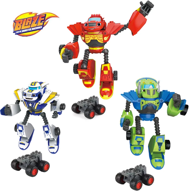 Hot Sell Blaze Monster Machines Cartoon Action Figure Plastic Alloy Deformed Car Model Action Figures Toys Child Birthday Gifts