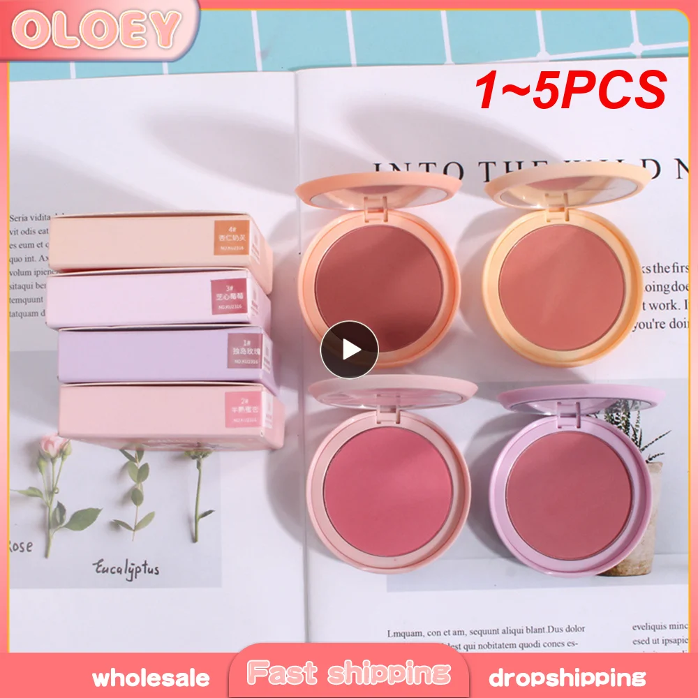 1~5PCS Natural Not Prone To Dizziness Apply Makeup Naturally Powder Blusher Makeup Peach Red Face Mineral Pigment