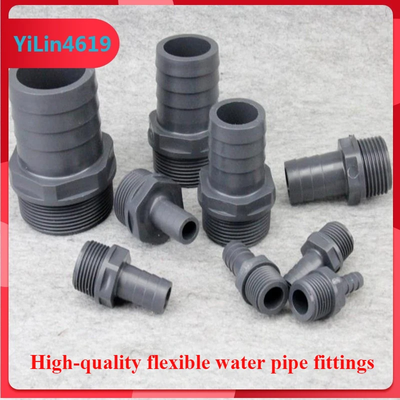 PVC Male Hose Fittings Pagoda Connector Hi-quality Soft Water Pipe Connector UPVC Fittings Irrigation Hose Parts 1 Pcs
