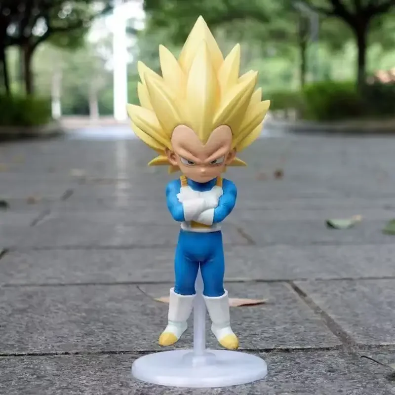 21cm/ 8.27inch Dragon Ball Anime Figure Q Version SSJ3 Vegeta Son Goku Super Saiyan 3 Action Figurine Collection Model Toy Gifts