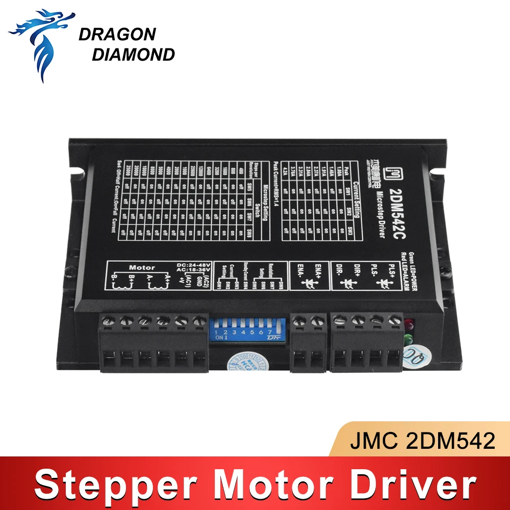 JMC Nema 23 Stepper Motor Driver 2DM542C 2-Phase Output 24-48VDC 4.2A Hybrid Drive Motor For CNC Router Milling Machine