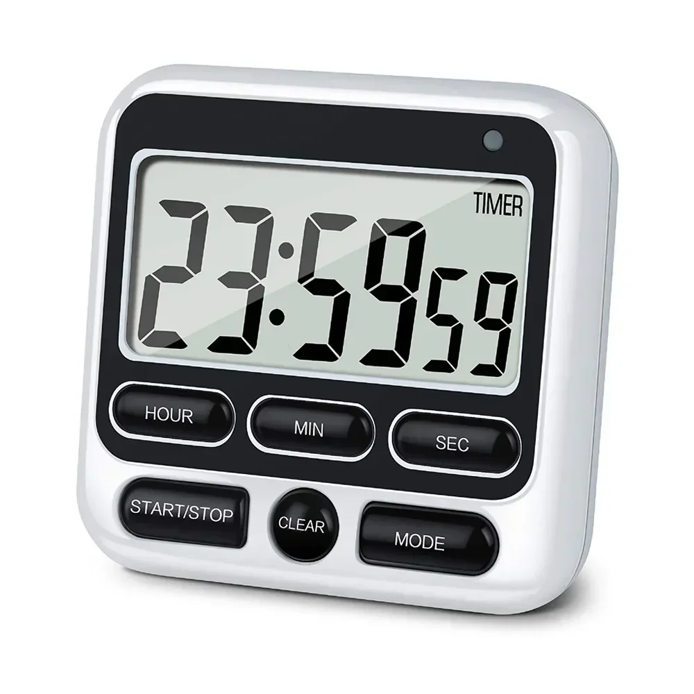 Digital Screen Kitchen Timer Large Display Digital Timer Square Cooking Count Up Countdown Alarm Remind Sleep Stopwatch Clock