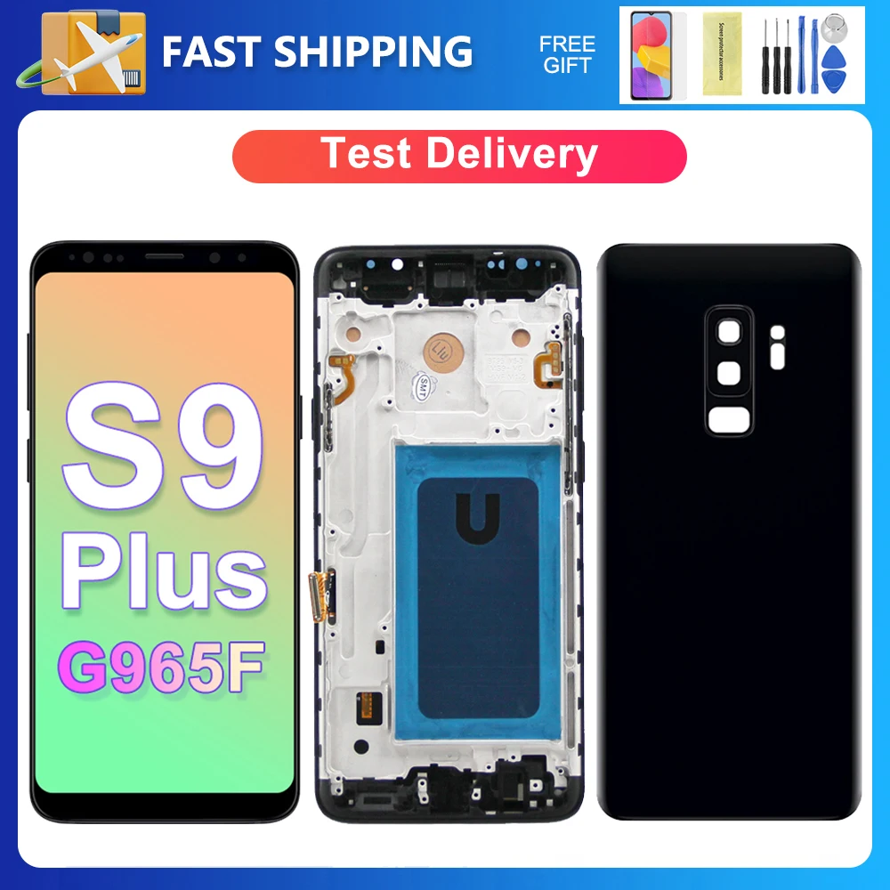 For Samsung S9 Plus Tested S9+ G965F G965U G965W G9650 G965U1 LCD Display Touch Screen Digitizer Assembly Replacement