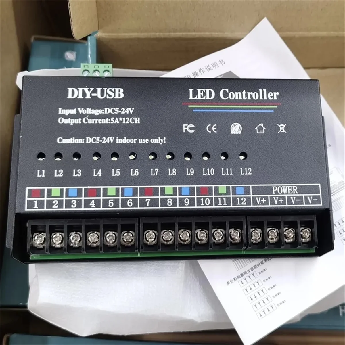 Controlador de programación autónoma, dispositivo USB programable de 12 vías, LED, RGB, para Módulo de tira 3528 5050