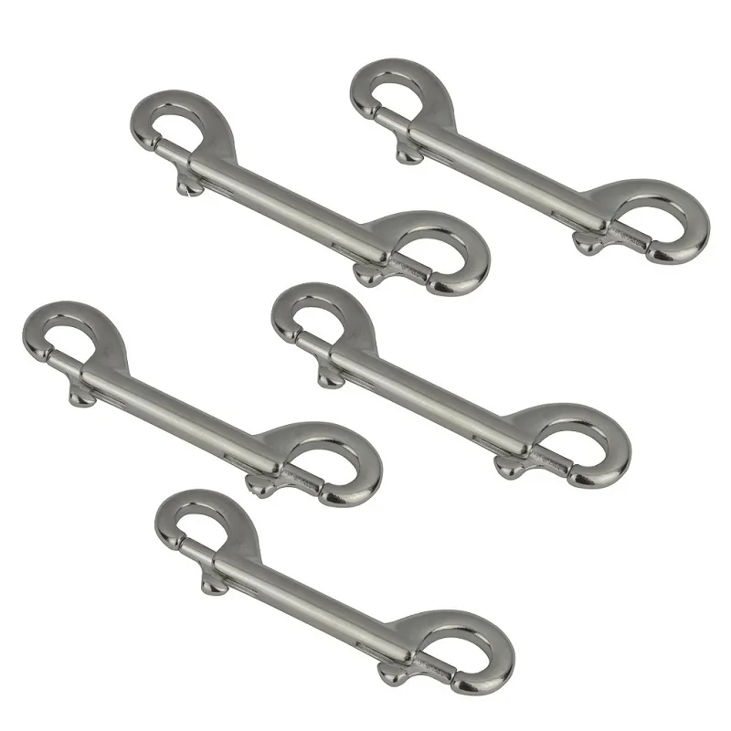 5 Pieces Marine Stainless Steel 316 Double End Bolt Snap Clips 90mm 100mm 115mm Heavy Duty Wide Use For Sucba Diving Pet Chain