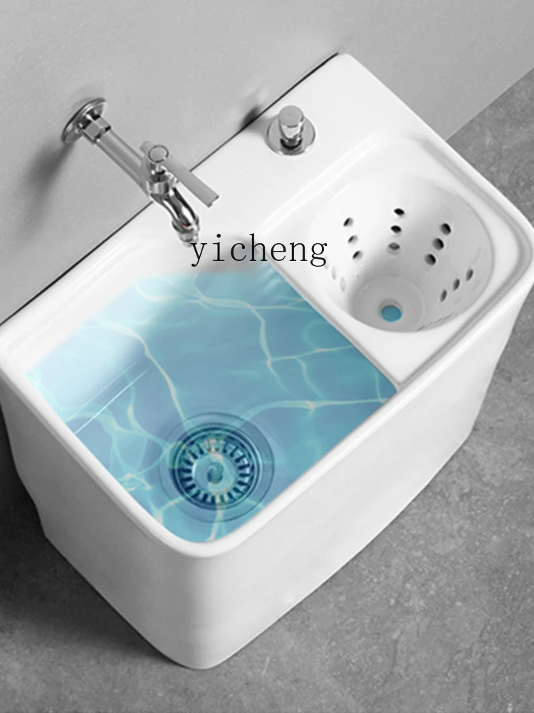 XL Ceramic Mop Pool  Sink Washing    Drain Basket Floor  Bucket Square