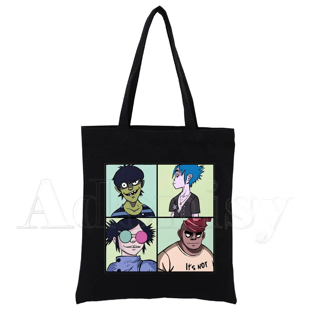 Gorillaz Segeltuch tasche lässig große Handtaschen für Frauen Damen Shopping Handtasche drucken große Kapazität Tasche schwarz