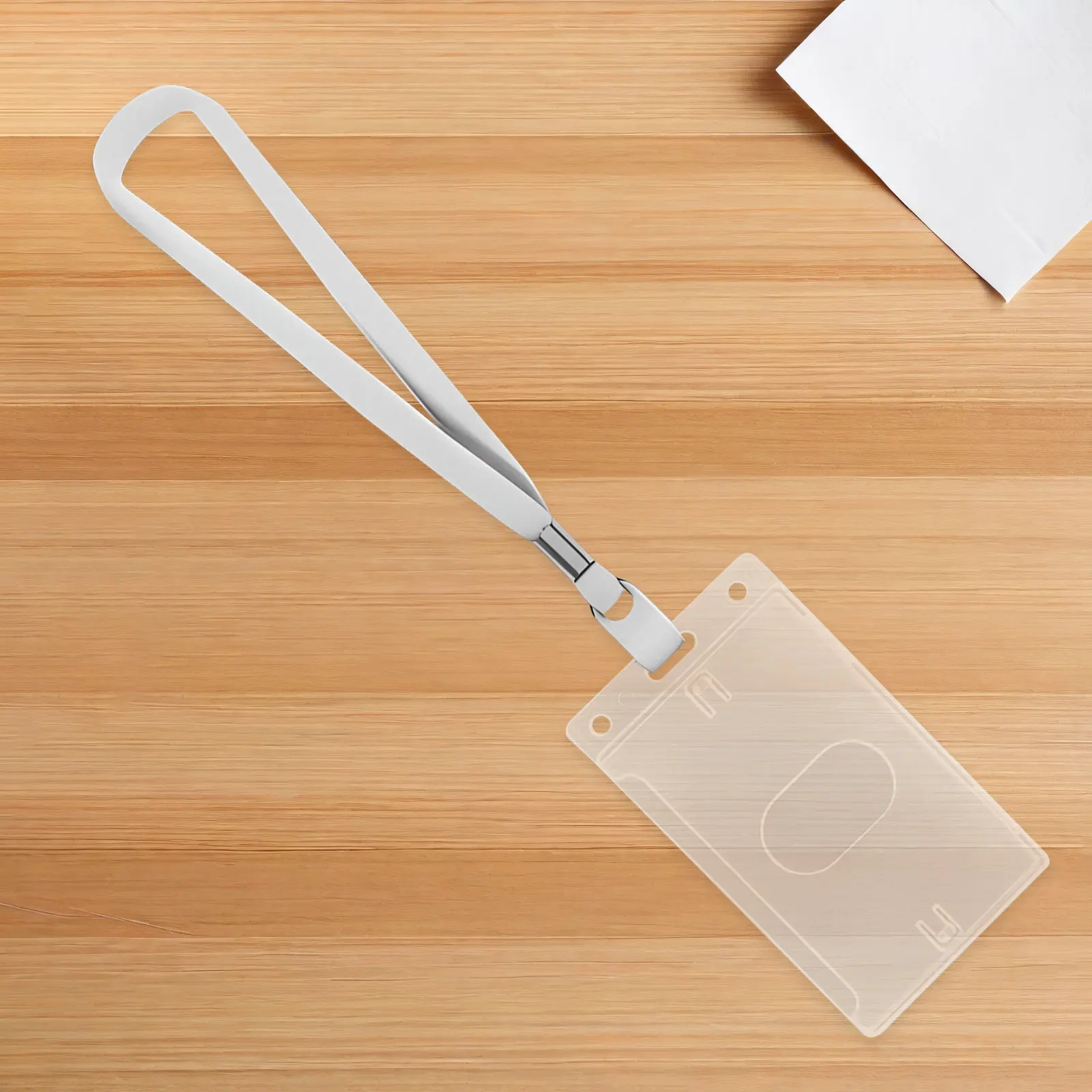 15Pcs Transparent Card Sleeves Hard Plastic Id Badge Holder Vertical Sliding Design Name Badge Protector for Workplace