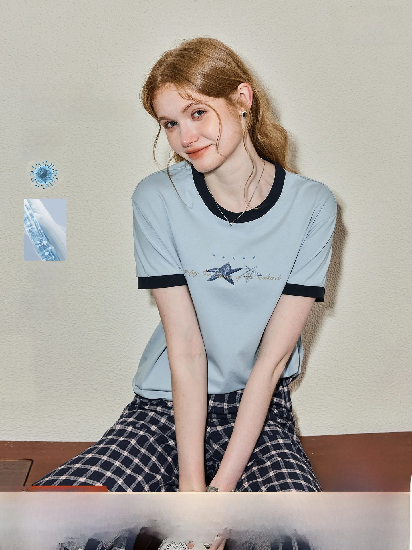 Sorona Cool Sensation Short Sleeve T-Shirt Women's Daily Commute Travel Summer Outfit KUHNMARVIN Star Print Casual Knitted Co...