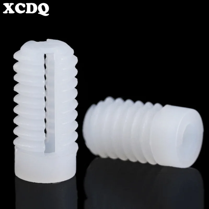200pcs Embedded Plastic Screw Expansion Anchor External Self-Tapping Threaded Fixing Plug Wall Rivets for Board 5mm Hole