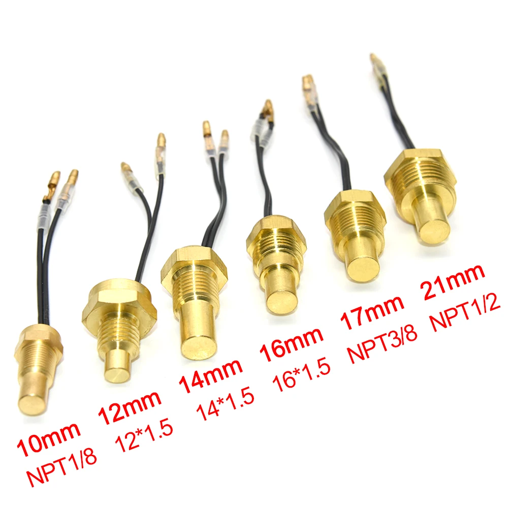 10MM 12MM 14MM 16MM 17MM 21MM Water Temp Sensor 50K Head Plug  12V Car Truck Car 1/8NPT 3/8NPT Water Temp Sensor 5Pcs/lot