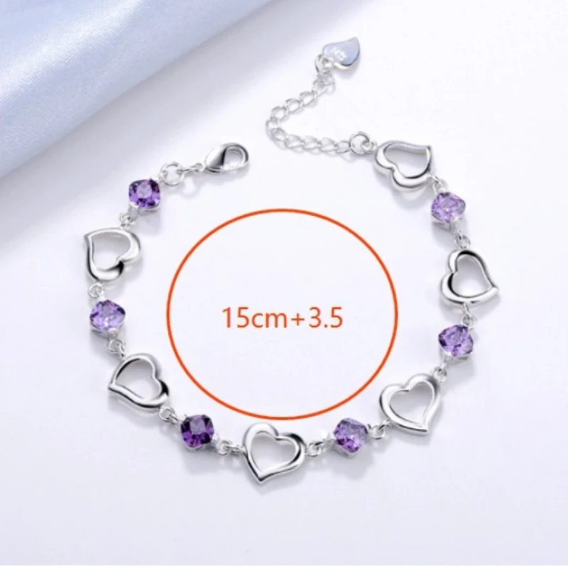 رومانسية الحب أساور جمشت على شكل قلب سوار للنساء موضة اكسسوارات حفلات الزفاف مجوهرات أساور دي موهير #6