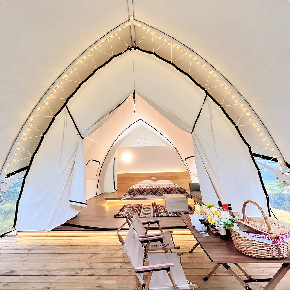 Waterproof Sail Tent Luxury Glamping Hotel Tent for Resort Campsite Outdoor Living and Tourism Project Waterproof Glamping Tent