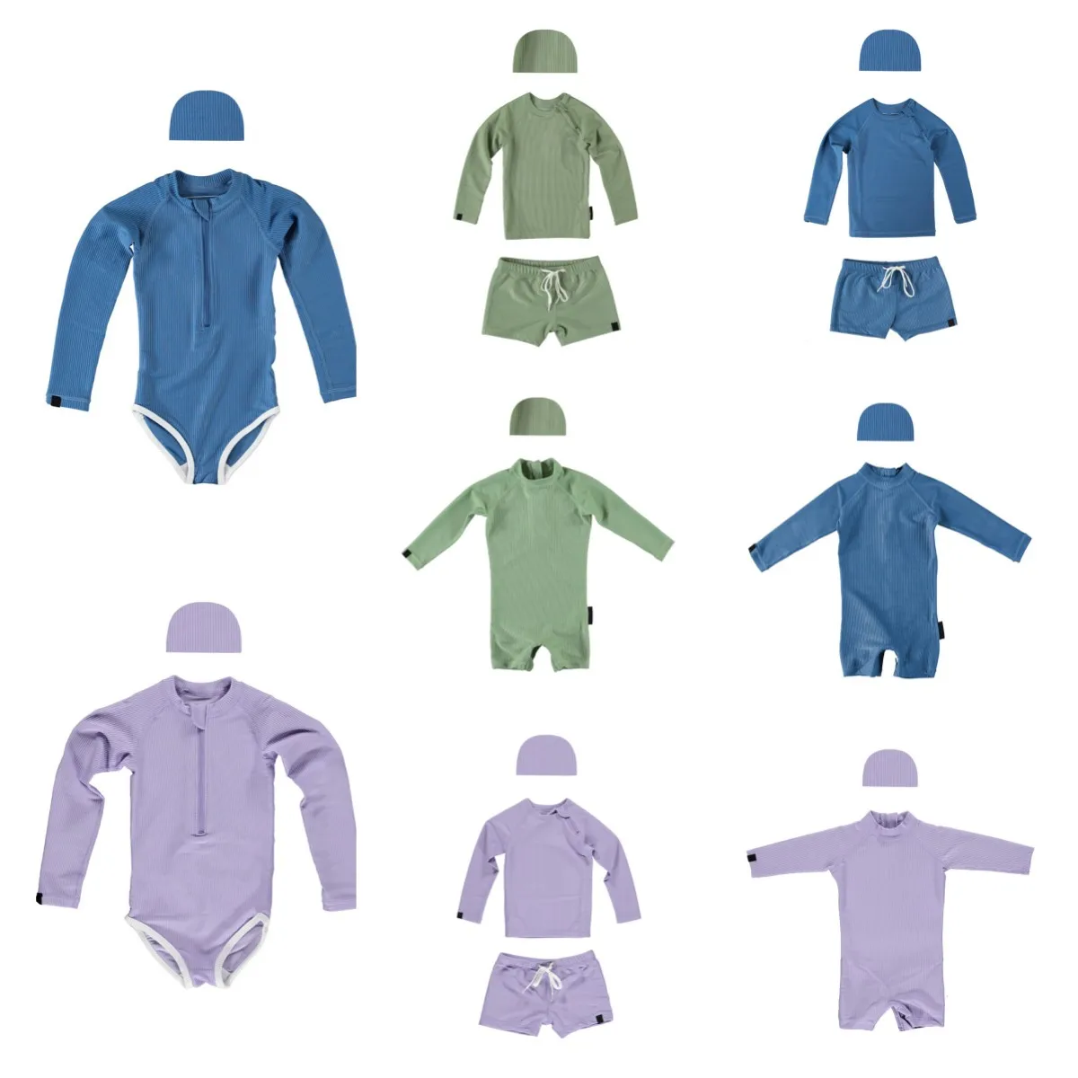 

Детский купальный костюм 2026: Новинка лета, однотонный, с капюшоном, для мальчиков и девочек, с длинными рукавами, для пляжа