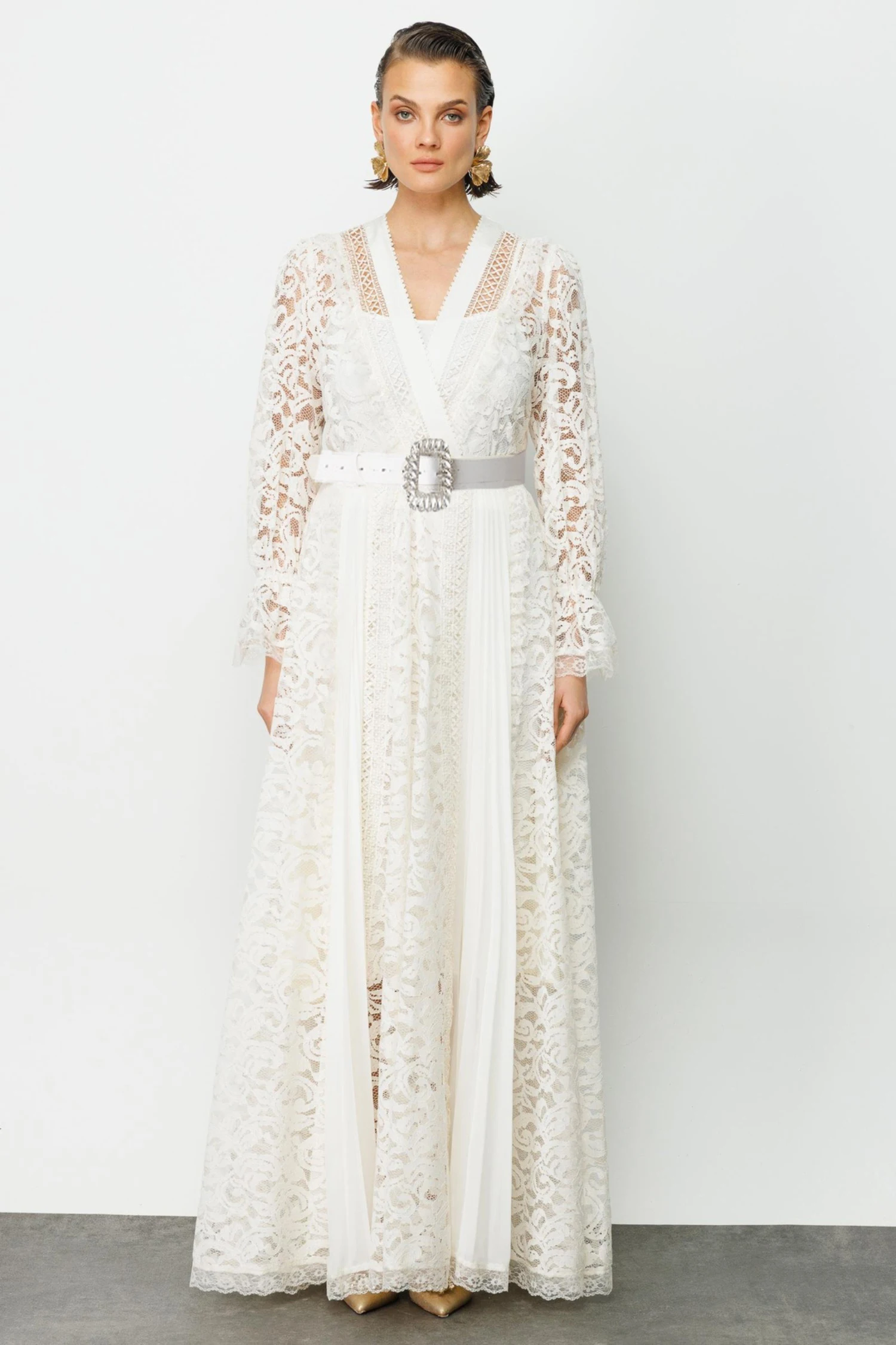 Black Lace Dress Women with Sashes V-neck Long Sleeve Elegant Chic Vestidos Bodycon Streetwear Vintage Long Clothing Lady