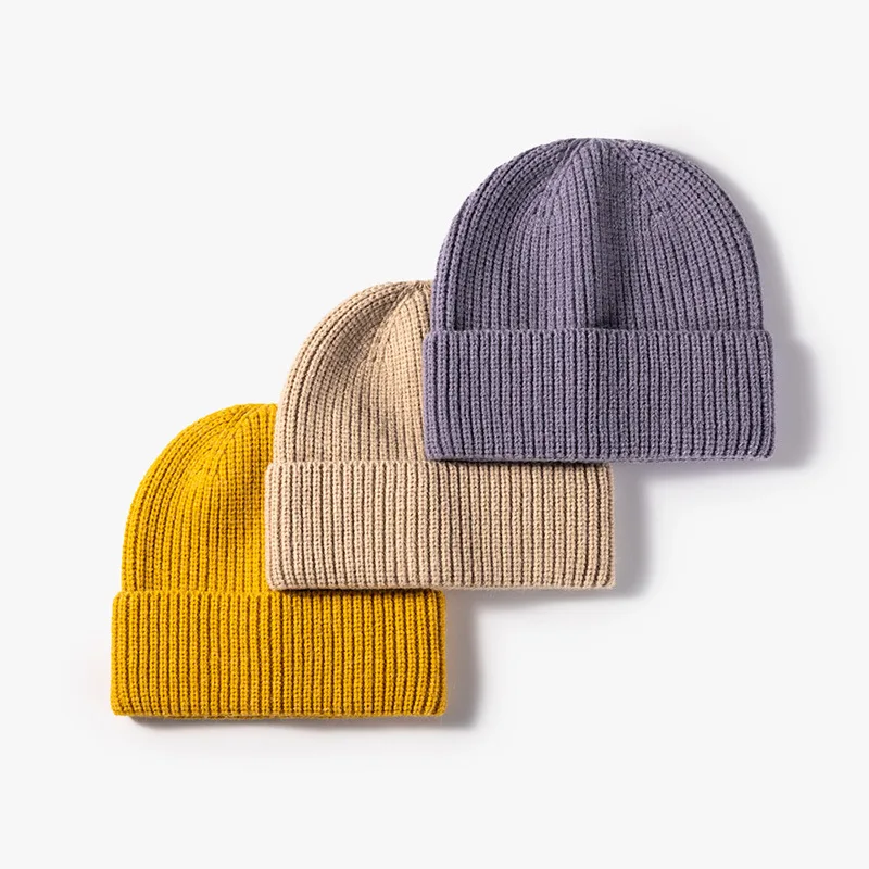 قبعة مخصصة تصميم التطريز شعار الرجال والنساء برميل قبعة الشتاء الدافئ محبوك كم قبعة بالجملة