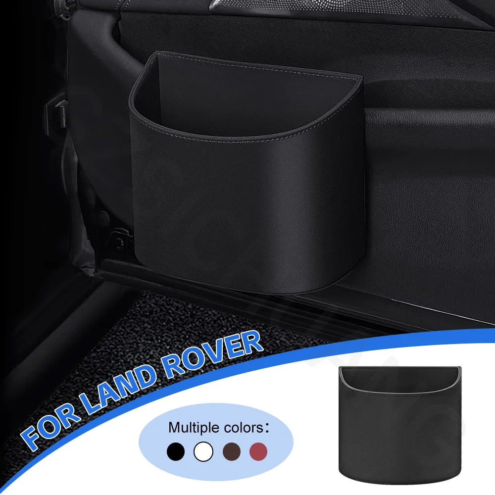 Car Trash Can Suspended Trash Can Car Leather Storage Bucket For Land Rover Sport Aurora Discovery Defender Car Accessories