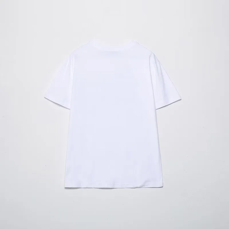 T-shirt stampata bianca Faionable per ragazze Trendy Commute Sle round Ne ort Sve Top da donna in cotone taglio dritto