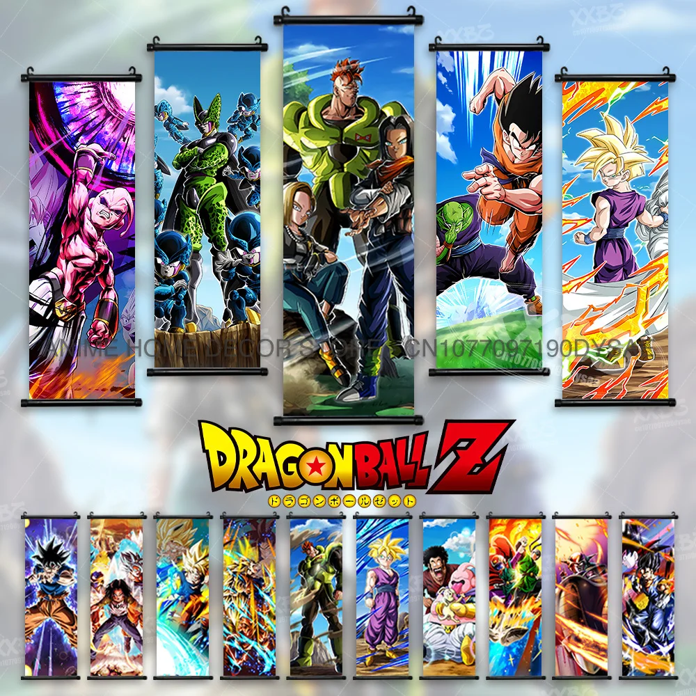 Dragon Ball Poster Recoome Anime Bilder Captain Ginyu Scrolls Gemälde Majin Buu Wandkunst Gotenks Home Decor Goku Tapete – Detail 1