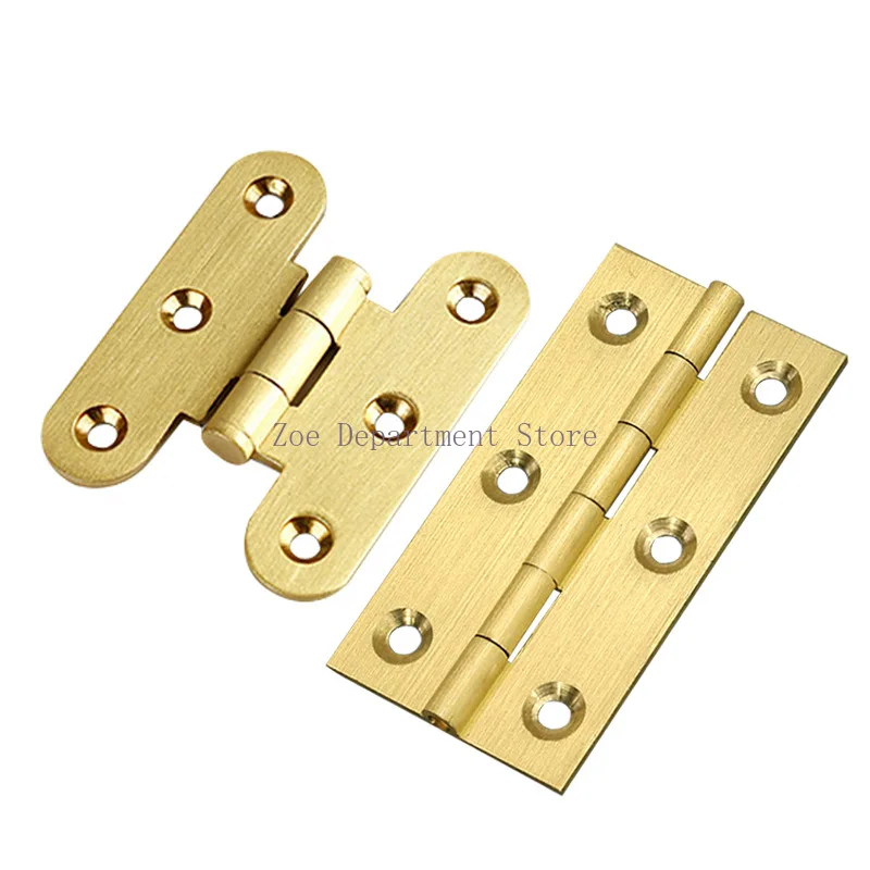 4 Pieces of High-end Brass Hinges Bedroom Wardrobe Door Hinges Kitchen Drawer Cabinet Hinges Wooden Furniture Accessories