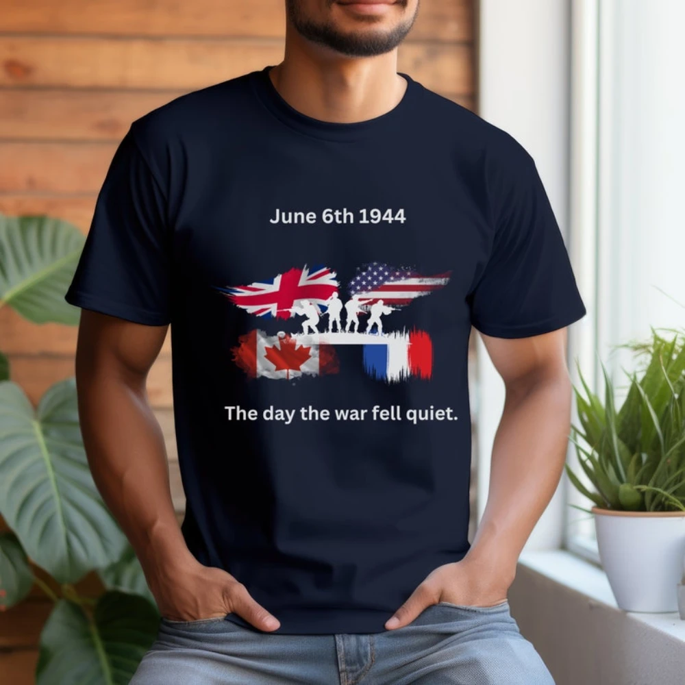 D-Day Shirt 80th Anniversary of D-Day Landings in Normandy Cotton T Shirt D-day Ww2 Memorabilia Memorial Day T-Shirt Tops