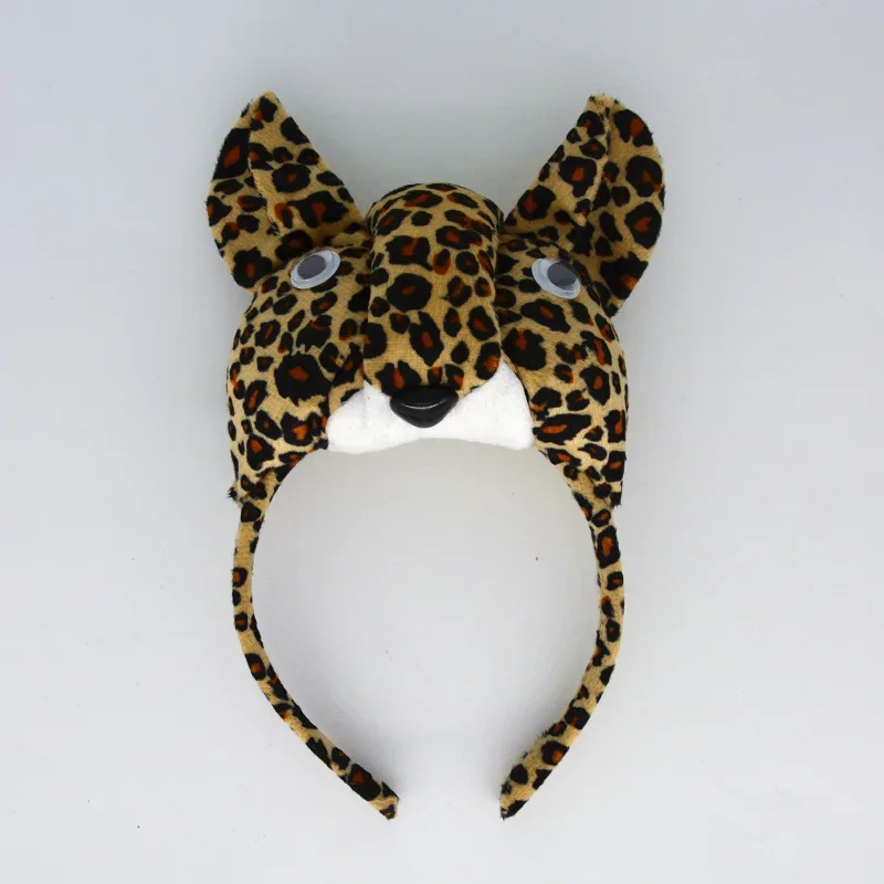 Erwachsene Kinder Plüsch Kinder Junge Tier 3D Leopard Stirnband Haarband Geburtstag Party Cosplay Kostüm Weihnachten Halloween