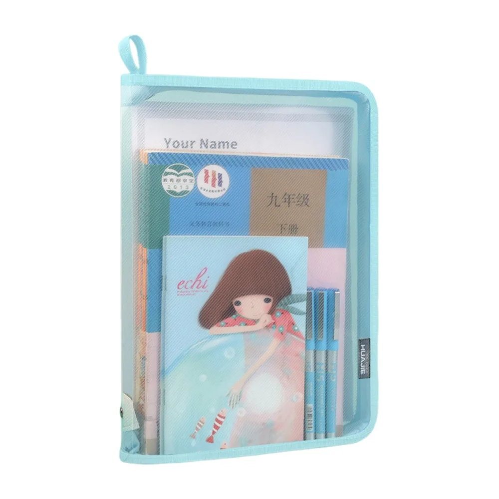 

Gifts 180 Degree Large Opening File Folders Portable Waterproof File Bag Transparent Thickened File Bags