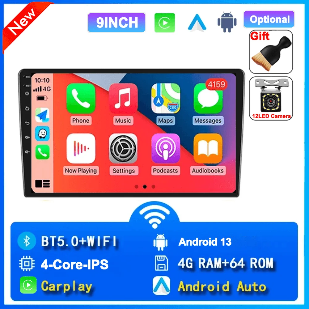 7/9/10 ''2 Din Android 13 auto Autoradio 64G Multimedia Video Universele Stereo Carplay gps Voor Volkswagen Nissan Hyundai Kia speelgoed