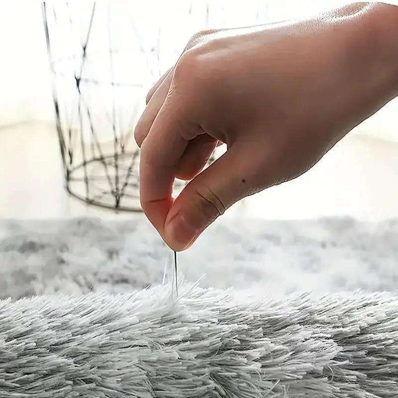 VIKAMA Long Plush Oval Area Rug Super Soft Fluffy Bedroom Bedside Rug Kids Room Nursery Dorm Floor Mat Home Decor