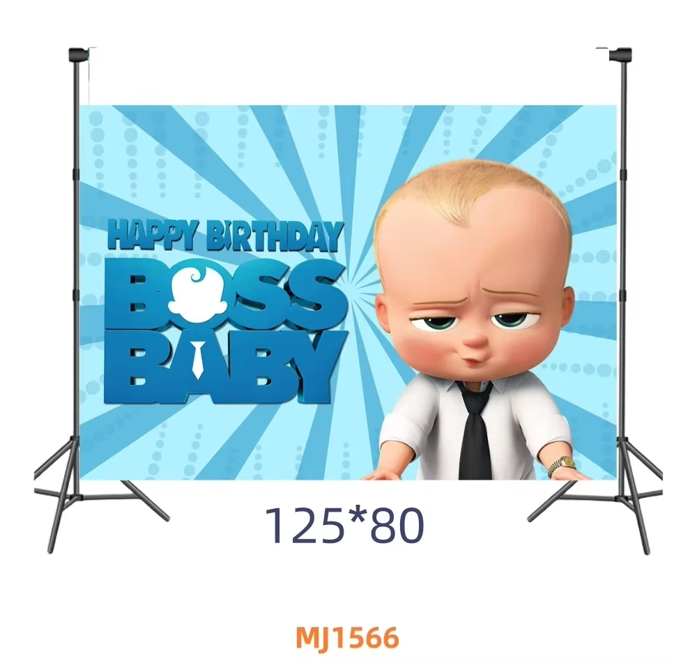 Boss Baby Cartoon Geburtstagsparty Dekorationen Hintergrundbanner Teller Becher Servietten Tischdecke Ballons Jungen Mädchen Party Babyparty – Detail 18