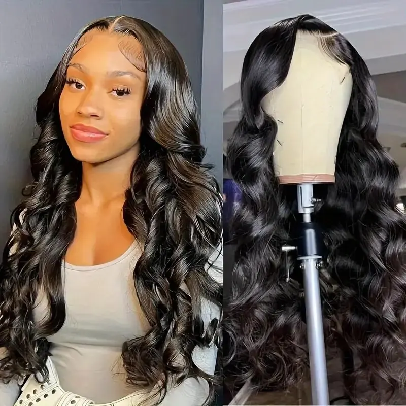 Rosabeauty 250% HD 13X6 Lace Frontal Human Hair Wigs Body Wave 13X4 Transparent Lace Front Glueless Water Wave Wig 32 Inches