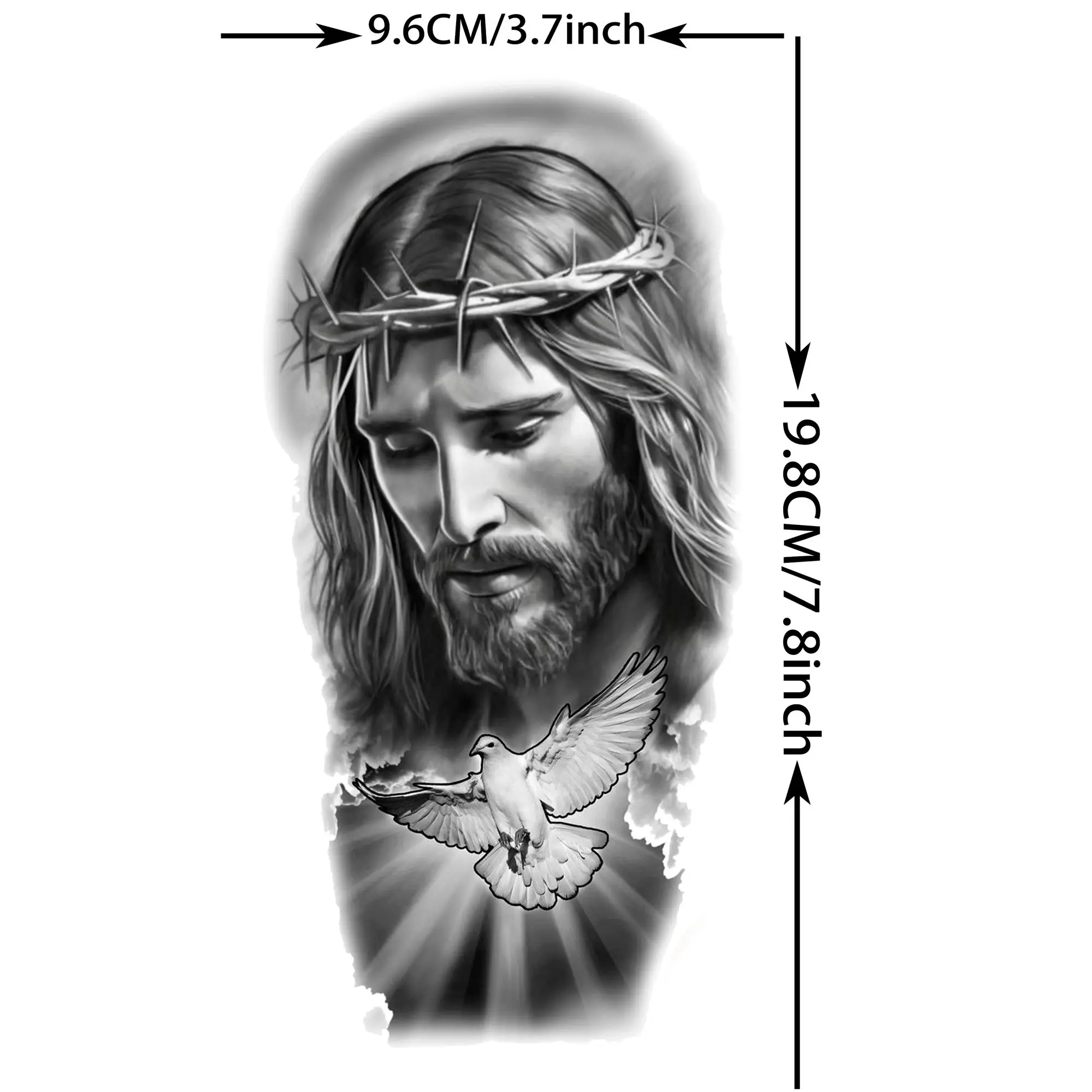 1 Lembar Tato Temporer Iman Tuhan untuk Pria Wanita Dewasa Salib Yesus Kristus Agama Kristen Stiker Tato Palsu Tahan Air