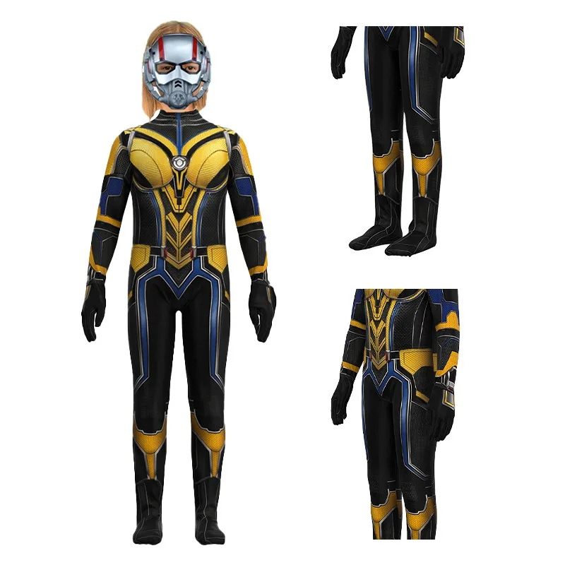 Superhero Ant Man Costume Antman And The Wasp Halloween Mask Helmet Jumpsuit Bodysuit Zentai Suit Adult Kids Quantumania Cosplay