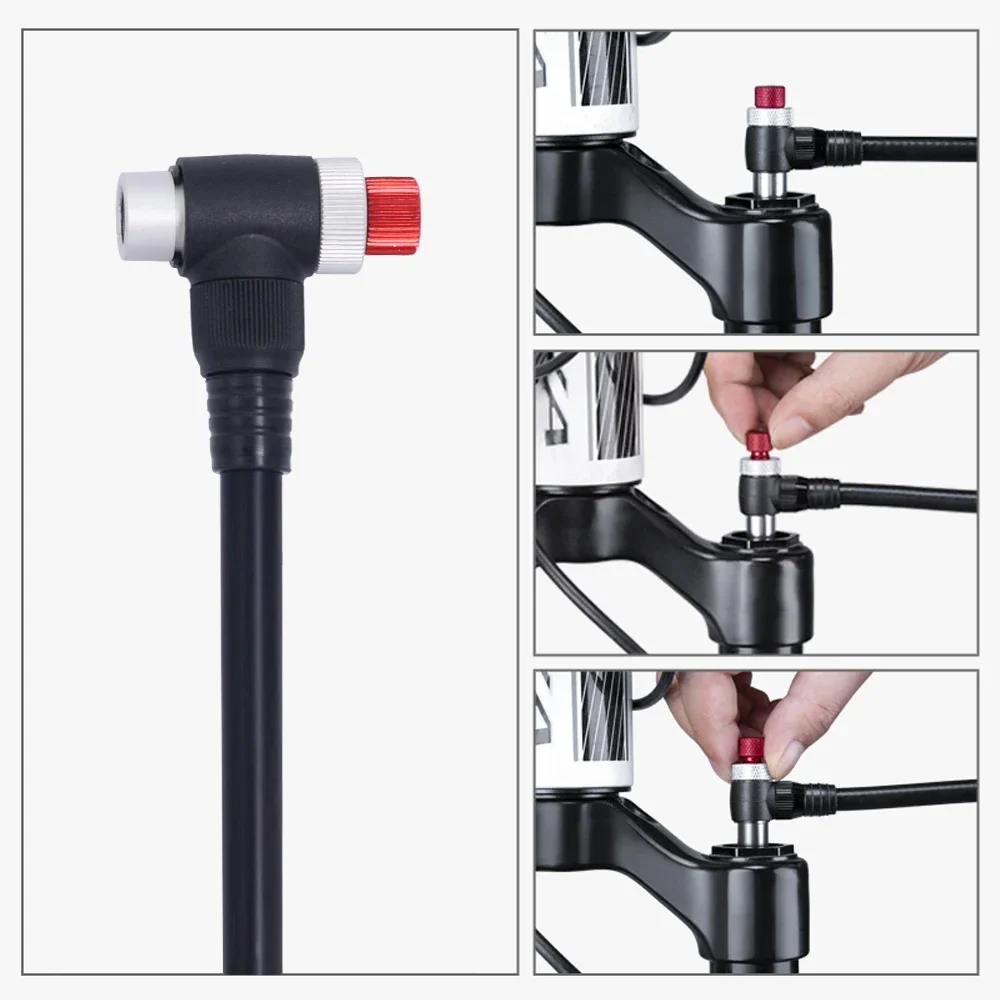ThinkRider Portable High-pressure 350psi Bike Air Pump with Gauge for Fork & Rear Suspension Shock Absorber Mountain Bicycle view 5