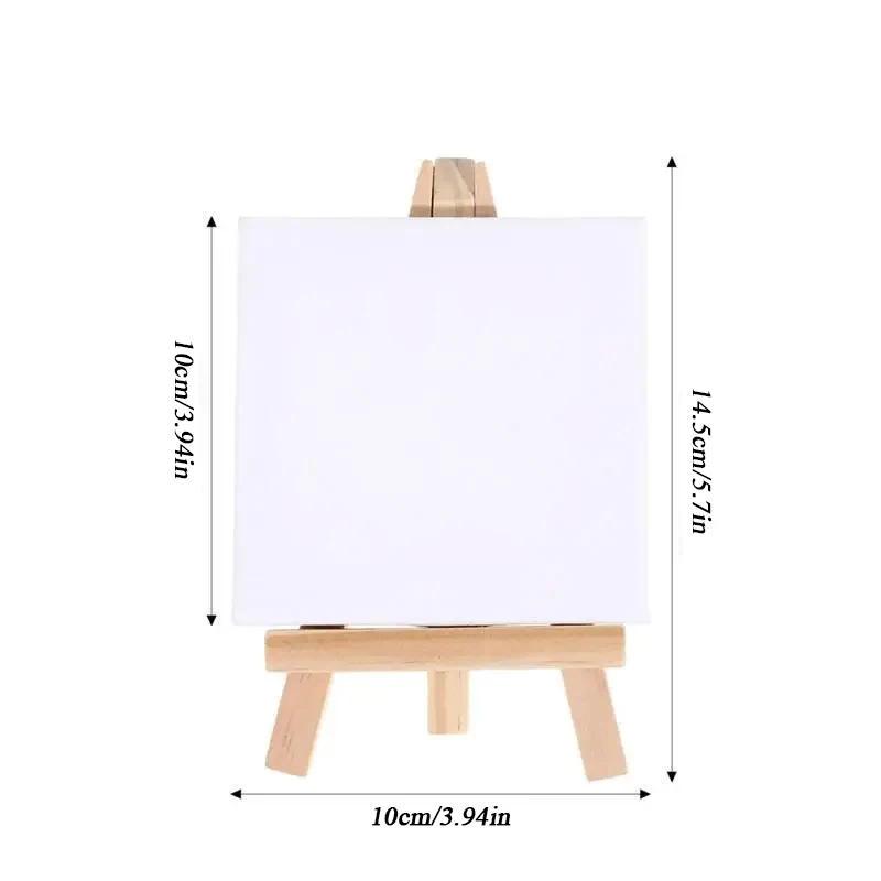 Mini Canvas And Easel Set for Kids 3pcs/6pcs with Panels And Wooden Easels Drawing Oil Painting DIY Graffiti Art Supplies