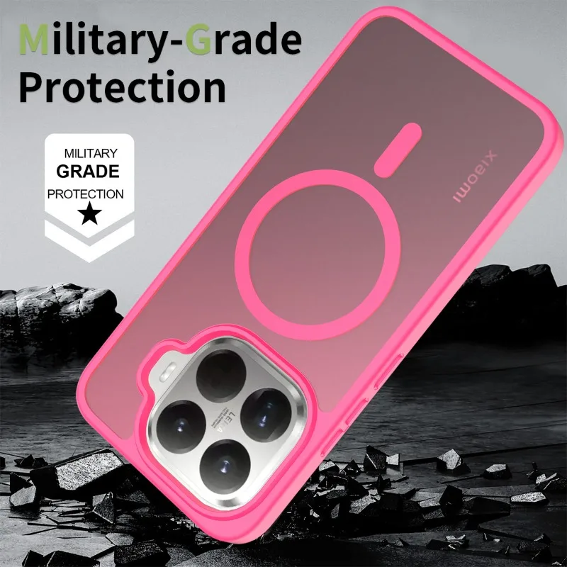 Magnetische, matte, stoßfeste Hülle für Xiaomi 17T Pro, Magsafe, kabelloses Laden, harte Acryl-Soft-Frame-Schutzhülle für Mi 15T 15TPro – Detail 3