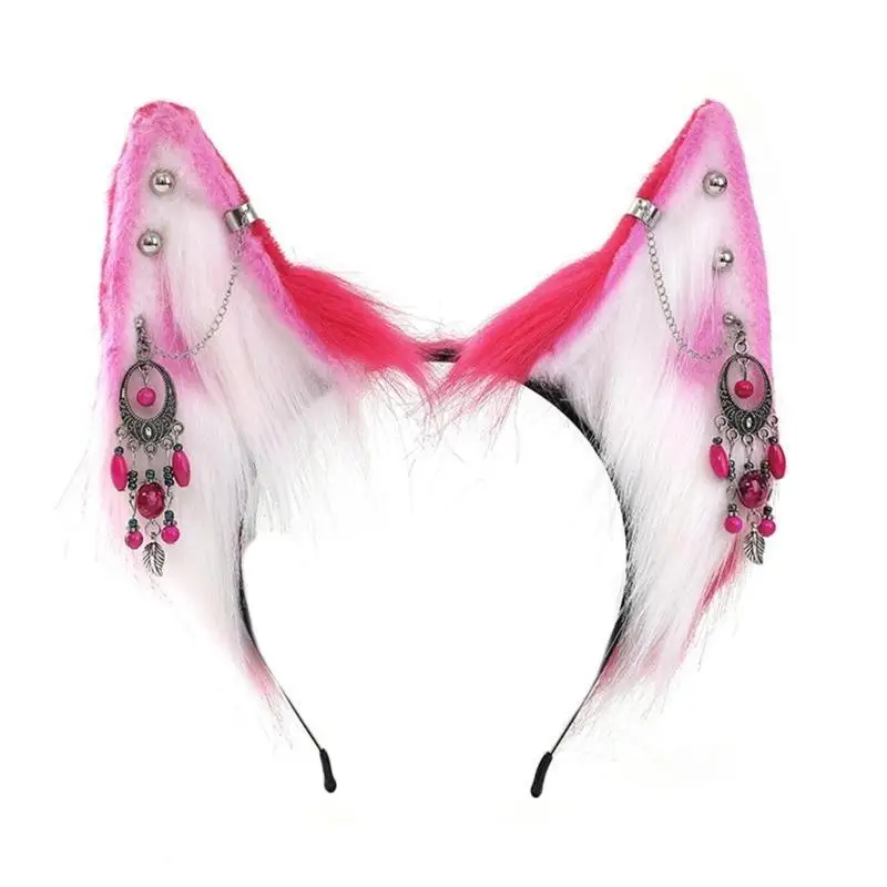 39BD Schönes Stirnband Cartoon Wolf Ohrform Haarband Niedliches Haarband für Frauen Mädchen – Detail 7