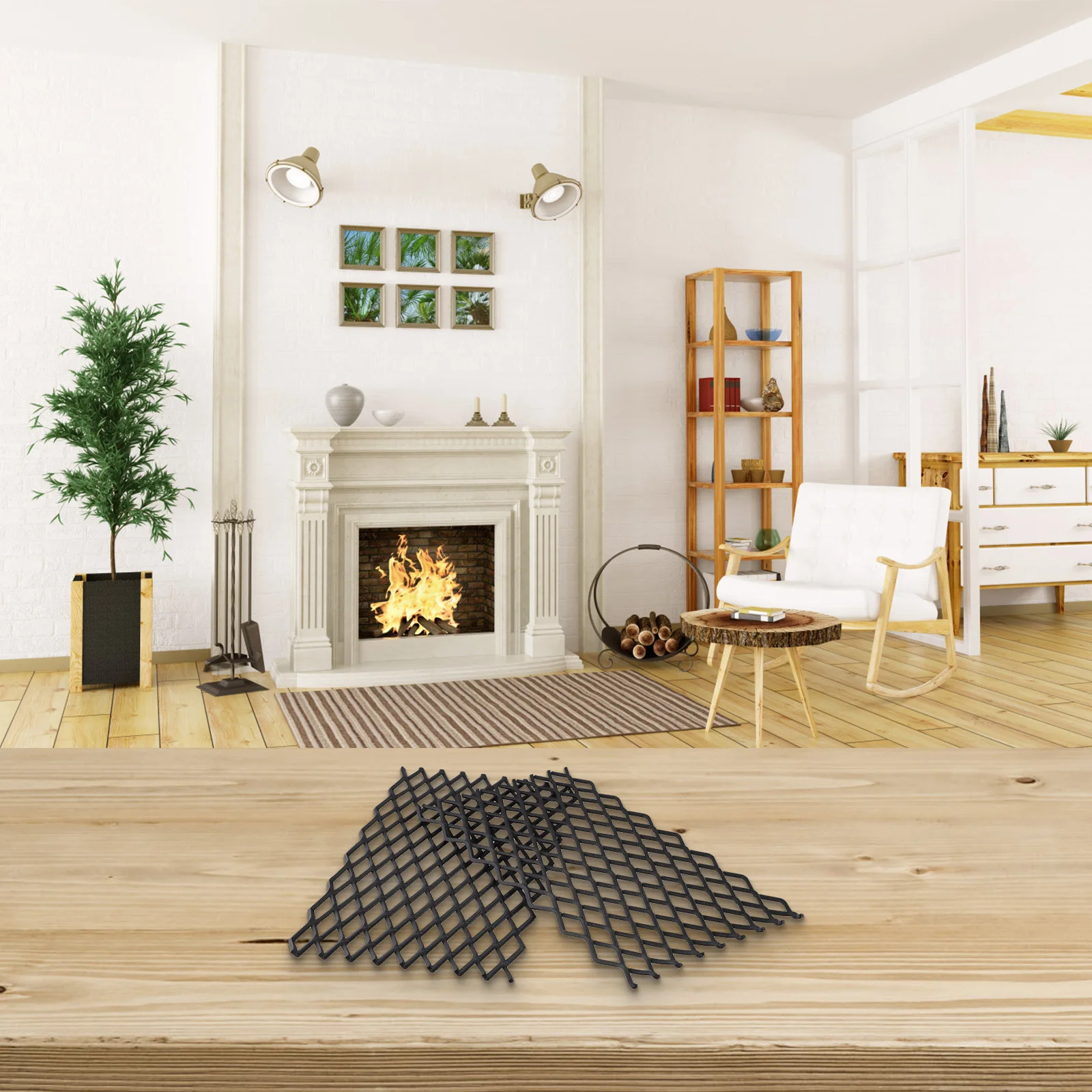 Tidy and Efficient Dual Piece Ember Control System For Standard Fireplaces Sizes Seven Point Five by Eleven Point Eight