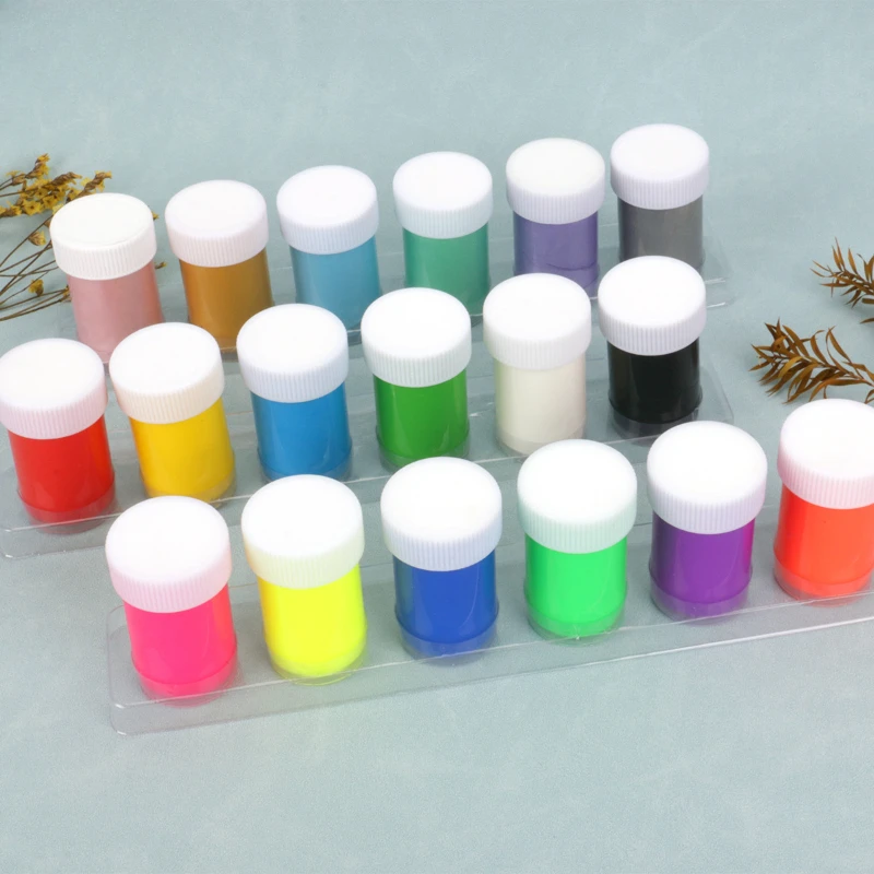 6-color 22ml Acrylic Pigment Set Waterproof and Non Fading Watercolor Oil Painting Fiber Glass Egg Color Painting Pearl Paint