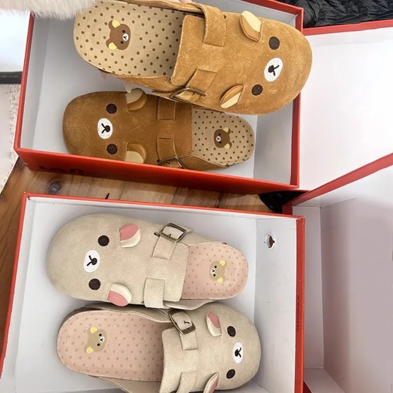New Thick Bottom Rilakkuma Women's Shoes Cartoon Retro Anime Periphery Height Increase Cute Rilakkuma Slippers Drop Shipping