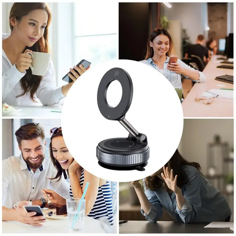 Strong Magnetic โทรศัพท์ผู้ถือแหวนนิ้วมือรถ Mount สูญญากาศไฟฟ้าผู้ถือแม่เหล็กพับได้ขาตั้งดูดที่แข็งแกร่งสําหรับโทรศัพท์