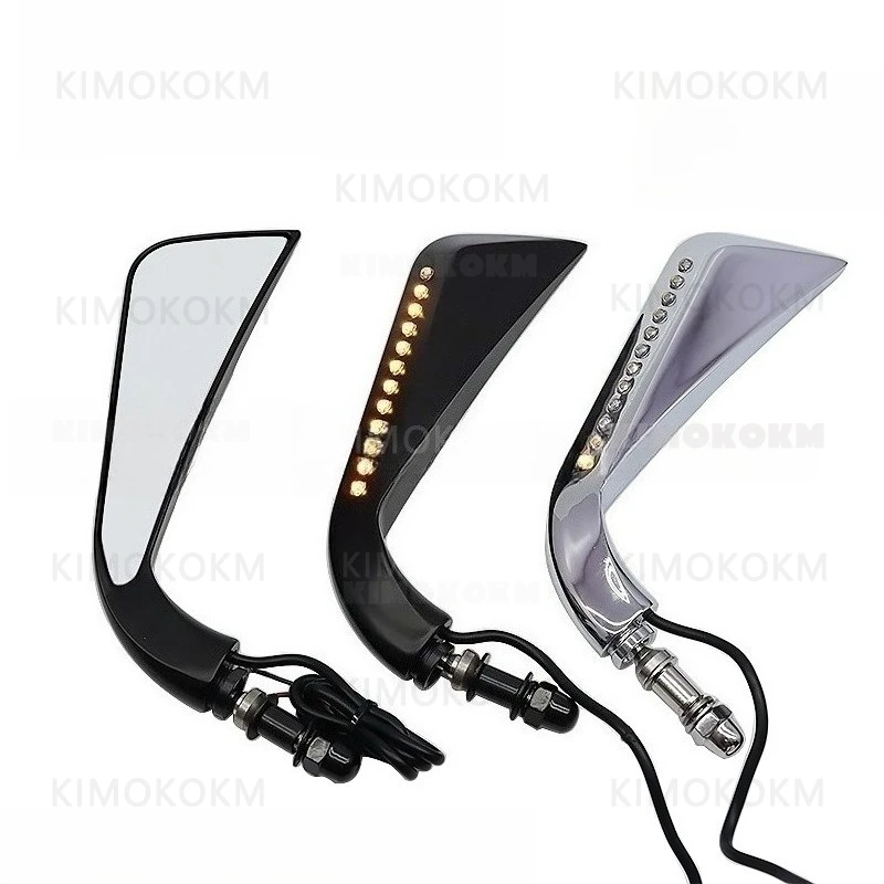 Suitable for General High-end Modified Motorcycles Harley with Flowing Lights Rearview Mirror Accessories and Reversing Mirrors