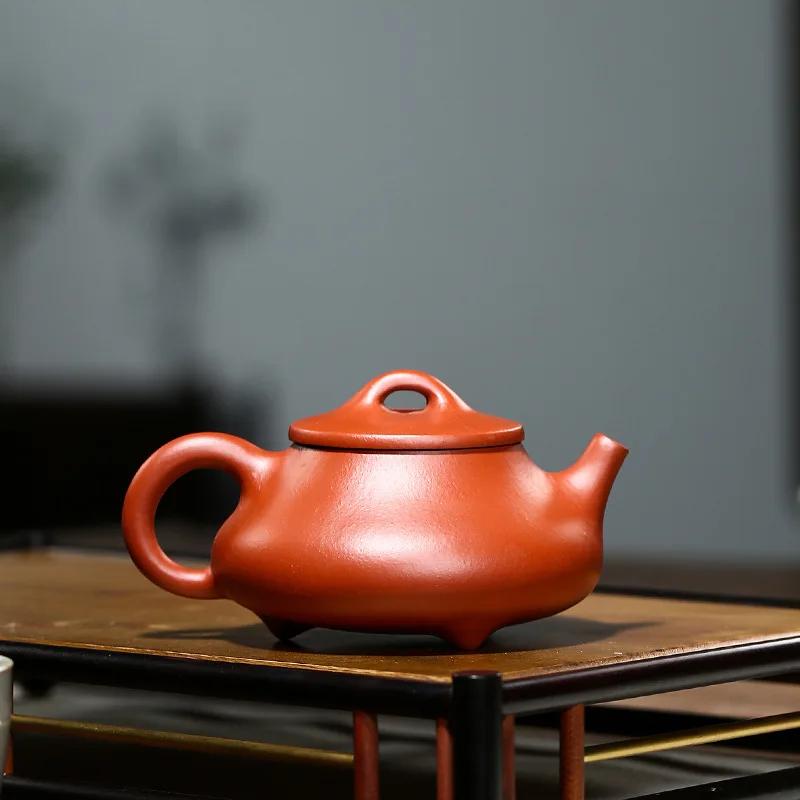 Dahongpao three-legged stone scoop pot  purple sand teapot Yixing handmade teapot kettle tea pot  Drinkware For Green Tea