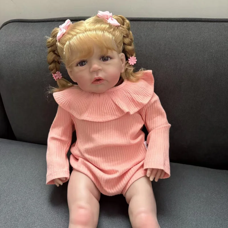 NPK 24 '' Pelle 3D di alta qualità con vene visibili Bambola fatta a mano Sandie Reborn Baby Dolls Molto realistici Tocco morbido