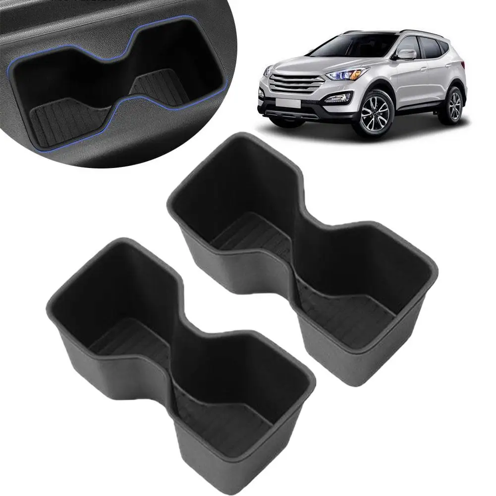 المضادة للانزلاق وسادة ل كأس الماء حامل لشركة هيونداي سانتا في الصف الثالث الباب الجانب حامل الكأس كأس صندوق امتصاص الصدمات صينية تخزين Q0K5