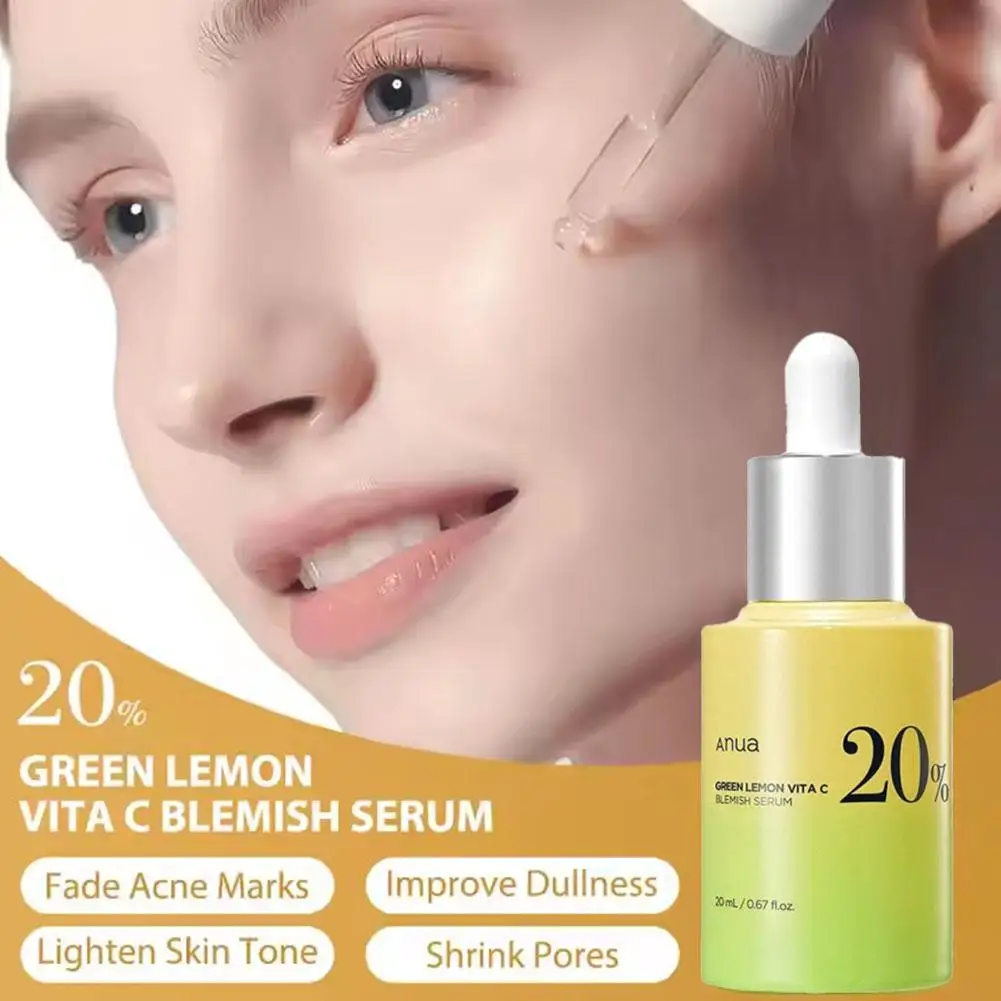 Green Lemon/Peach/Birch Vita C Nicotinamide Essence 20% Blemish Serum + Peach 70% Moisturzing Nourishing Korean Face Skin Care