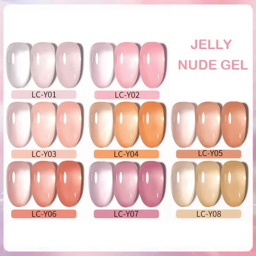 Imagen 2 del producto LILYCUTE 7ML Jelly Nude Gel esmalte de uñas pudín Color translúcido esmalte de Gel semipermanente UV Gel Nail Art Soak Off Gel barniz