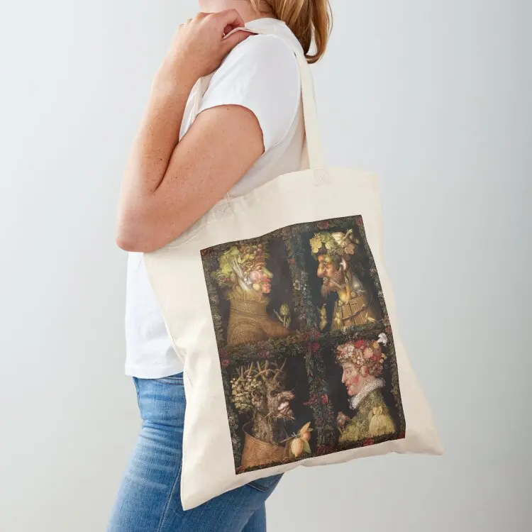

The Four Seasons by Giuseppe Arcimboldo Tote Bag reusable shopping bag Women's beach bags Women's bag