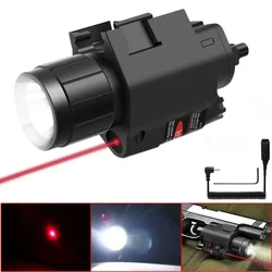 Red Dot Laser Beam 800 Lumens Tactical Flashlight Combo with CR123A Battery Outdoor Hunting for 20mm Picatinny Rail