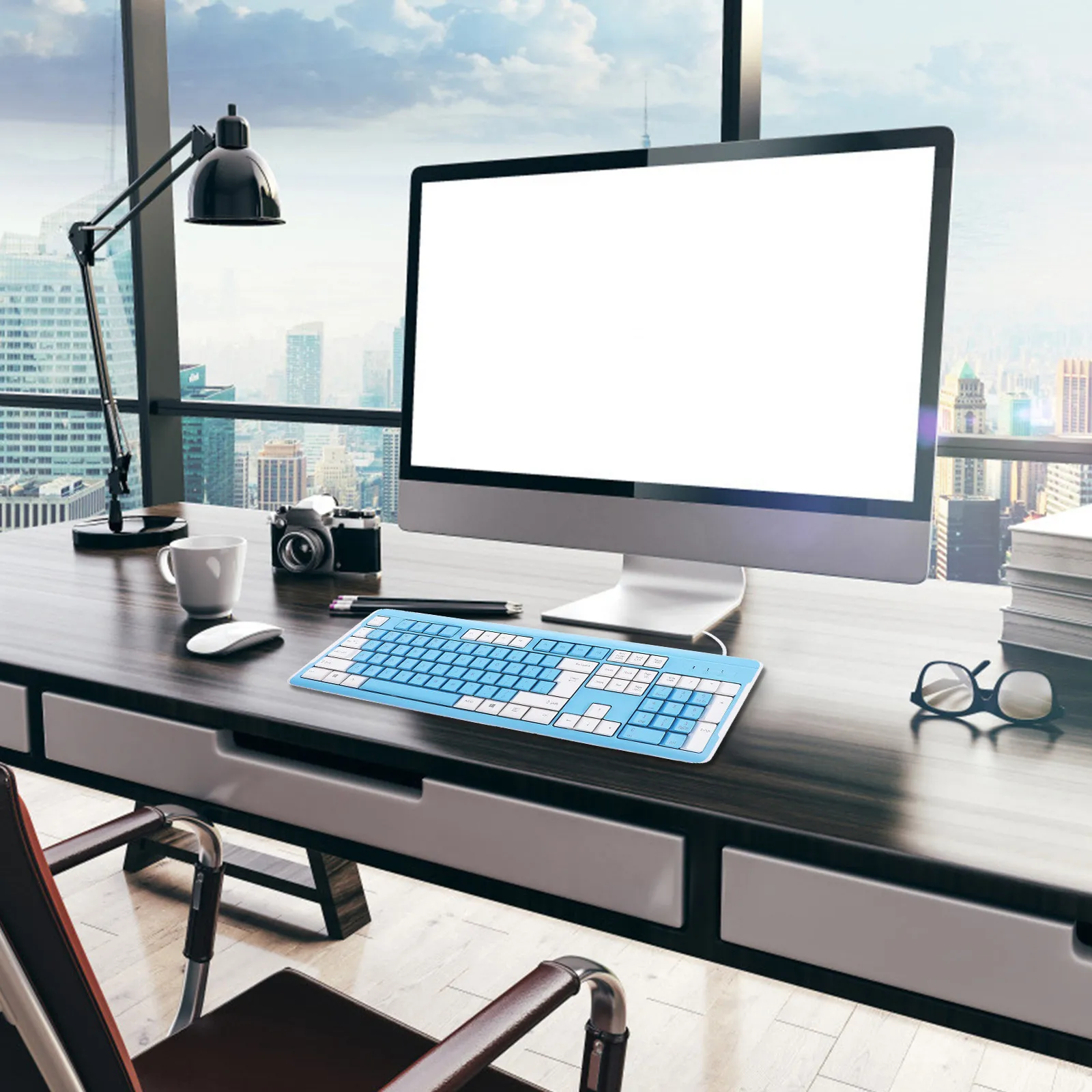 

Игровая USB-клавиатура с цветовой подсветкой, высокой прочностью, из ABS-пластика, с функцией предотвращения конфликтов клавиш, с цифровым блоком, для работы на компьютере